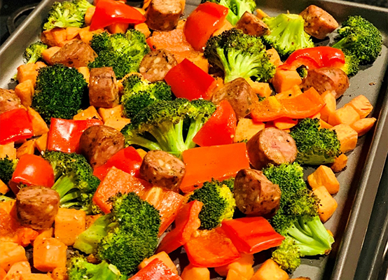 Meal Prep Roasted Veggies and Sausage recipe